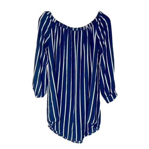 ❤️ 🆕 FOREVER 21 Contemporary Striped Blouse Size S - Picture 1 of 4